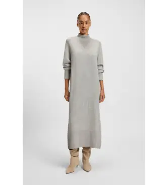 per donna 50548961 Abito grigio fagliatelle (M), Casual, Lana, Manica lunga