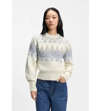 per donna 50551269 Maglia Farombo bianco sporco (S), Casual, Lana