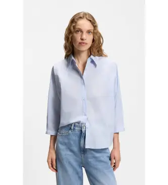 per donna 50553519 Camicia blu Belenta (34), Casual, Cotone, Manica 3/4