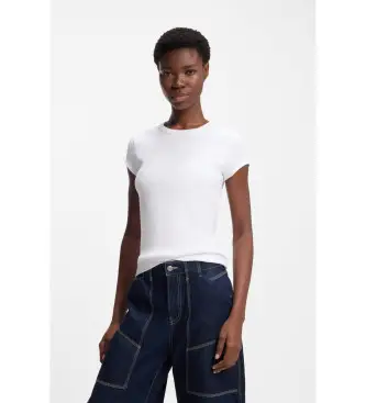 per donna 50554675 Maglietta bianca carina (XS), Bianco, Casual, Cotone, Manica corta