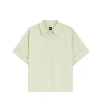 per donna 50559261 Camicia verde Bisenas (34), Casual, Lino, Manica corta
