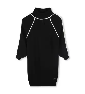 per ragazza J52410 Abito nero morbido (5años= 108cm), Casual, Cotone, Manica lunga, moda per bambini