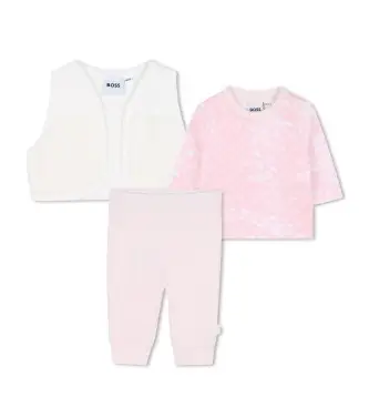 per ragazza J52507 Set da 3 pezzi, rosa semplice (2años= 86cm), Casual, Cotone, moda per bambini