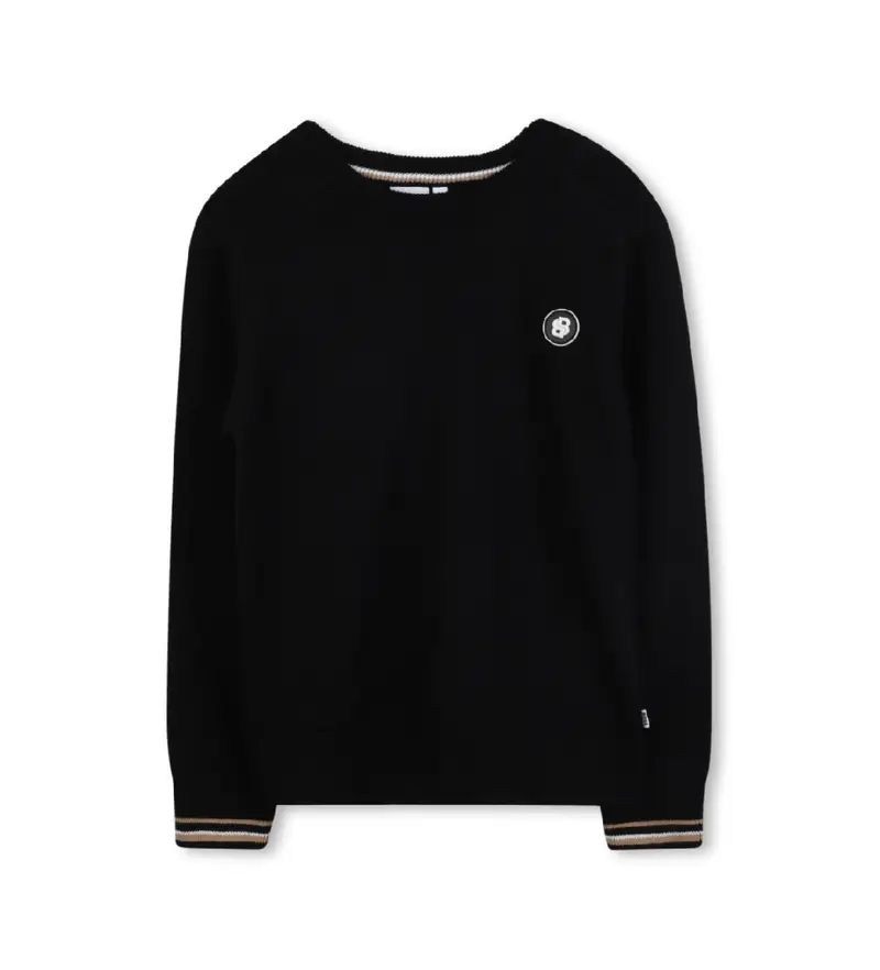 per ragazzo. J52343 Maglia nera B (12Años= 150cm), Nero, Casual, Cotone, moda per bambini