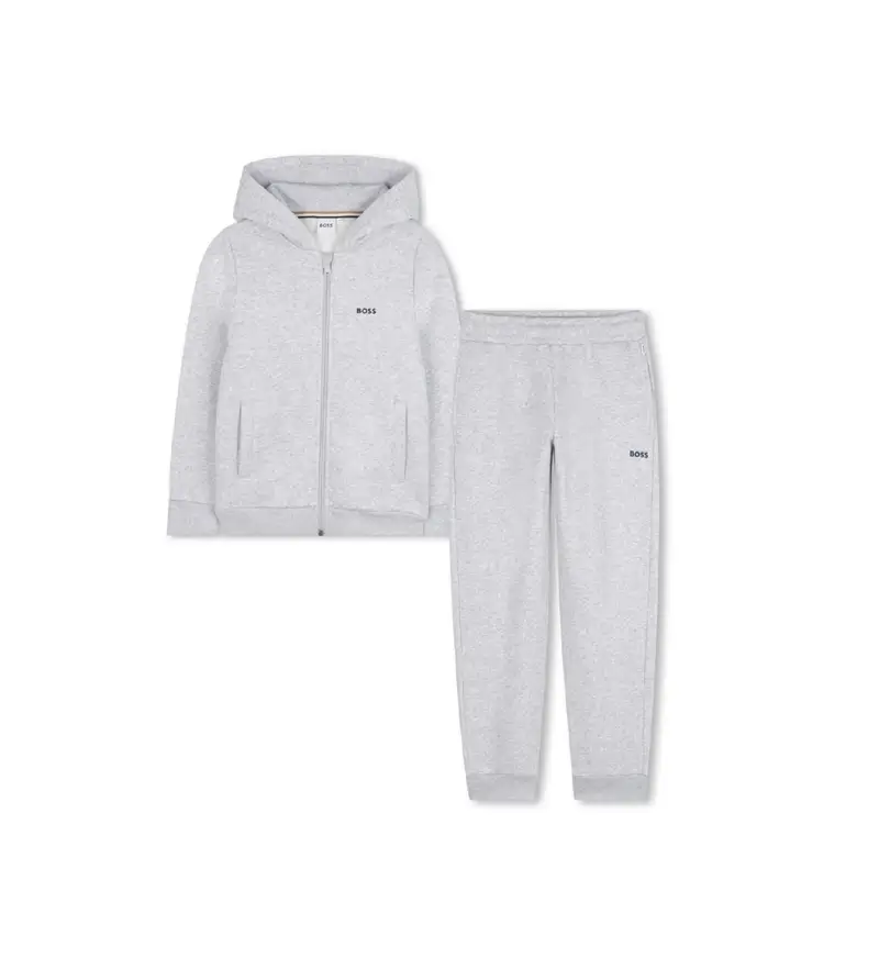 per ragazzo J52403 Completo sportivo grigio (10años= 138cm), Casual, Cotone, Multisport, Manica lunga, moda per bambini