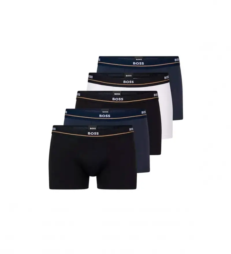 per uomo 50475275 Confezione da 5 calzoncini elastici neri, blu navy, bianchi (S), Nero, Bianco, Homewear, Cotone