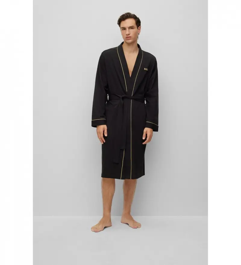 per uomo 50485920 Kimono natalizio nero (M), Homewear, Cotone, Manica lunga