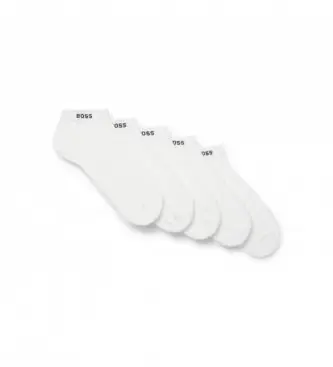 per uomo 50493197 Confezione da 5 calzini bianchi alla caviglia (43-46), Bianco, Homewear, Cotone