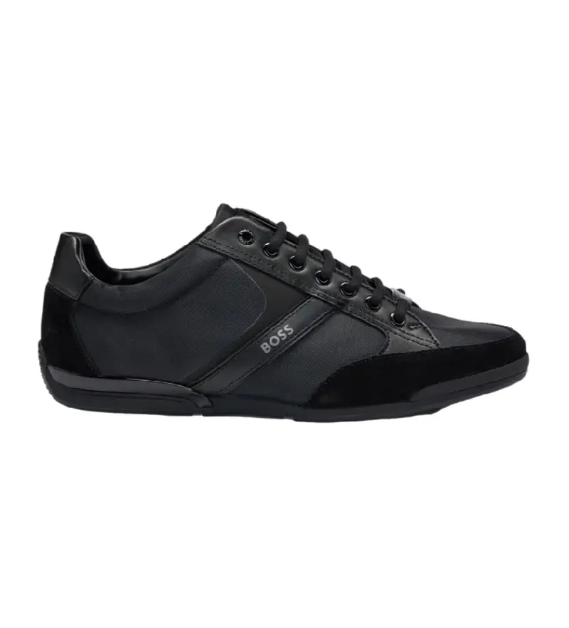 Boss Sneakers Uomo Saturn in Pelle Nera