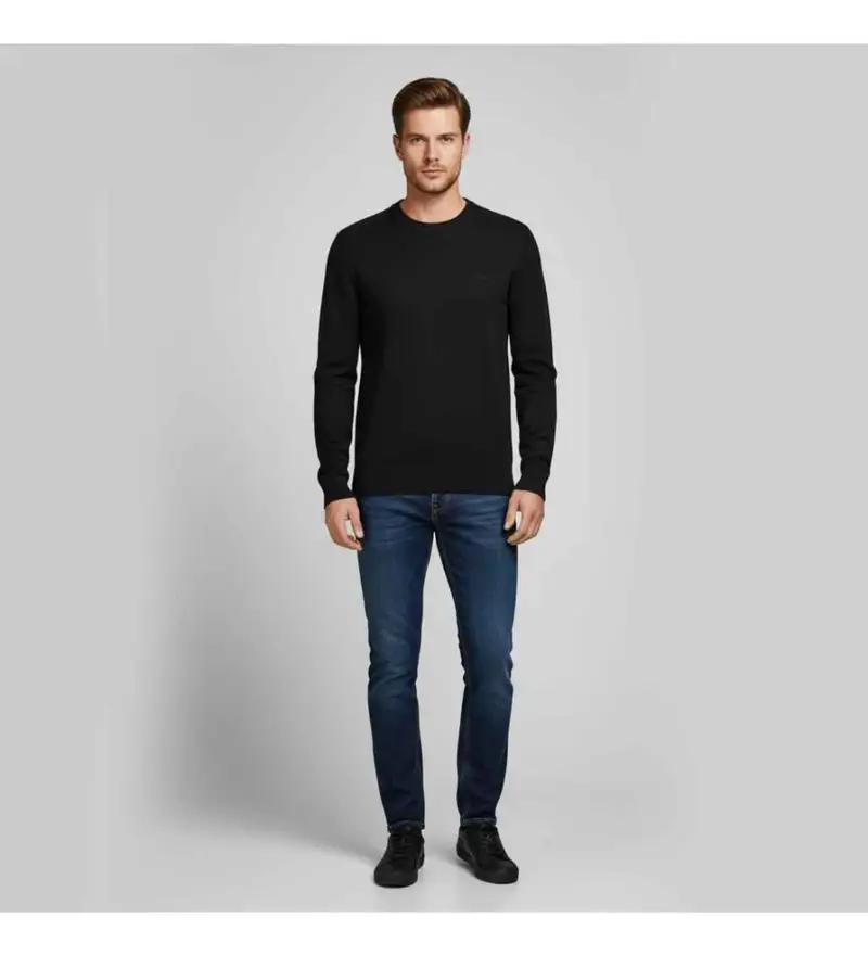 per uomo. 50501762 Maglia nera Avac (L), Nero, Casual, Lana