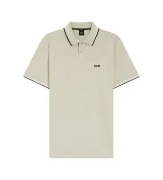 per uomo 50506193 Polo Paul (L), Beige, Casual, Cotone, Manica corta