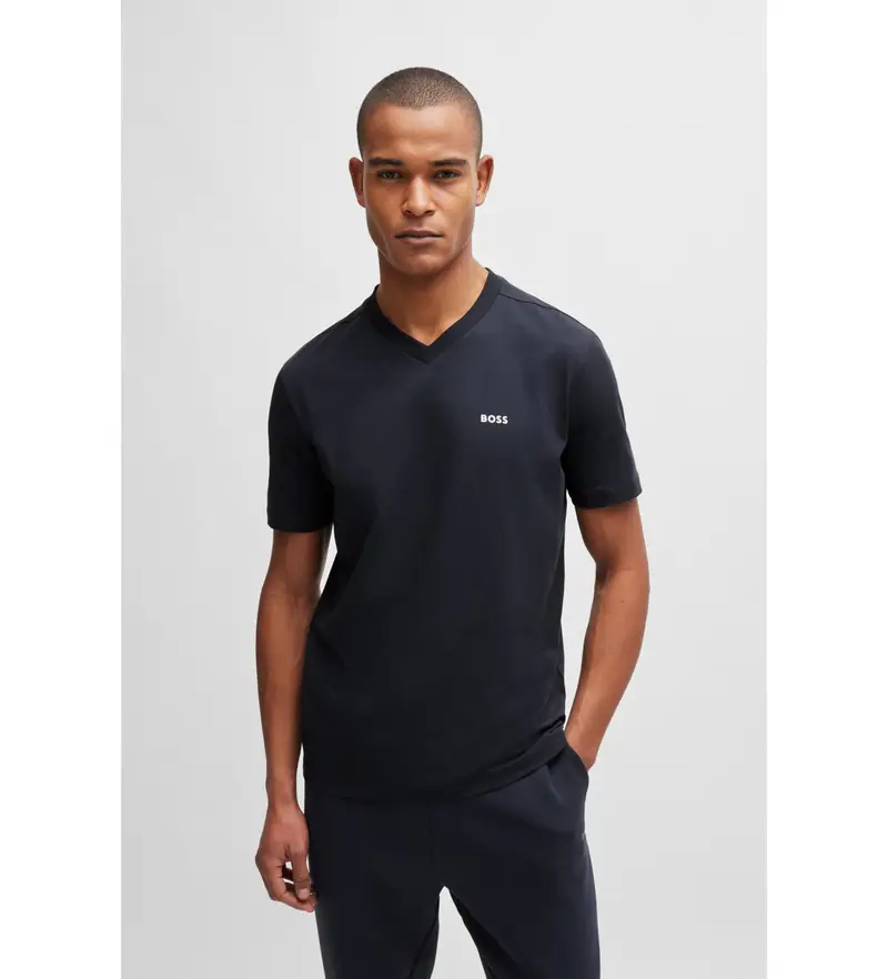 per uomo 50506347 Maglietta blu scuro V (S), Casual, Cotone, Manica corta, Navy