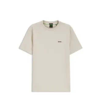 per uomo 50506373 T-shirt beige con logo a contrasto (XXL), Casual, Cotone, Manica corta