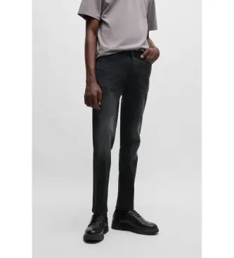 per uomo 50517492 Jeans dalla vestibilità affusolata in denim stretch nero intenso (33/34), Casual, Cotone biologico, Sostenibile