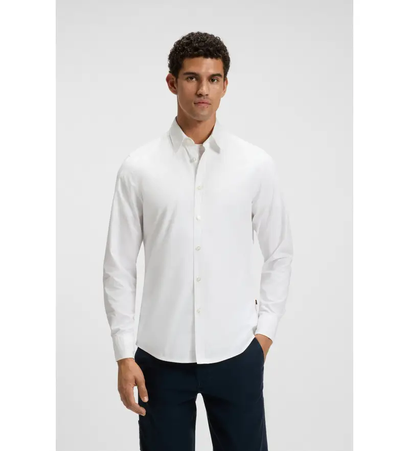 Boss Camicia bianca elegante uomo in cotone