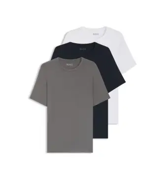 per uomo 50534019 Confezione da 3 magliette in bambù grigio, nero, bianco (S), Homewear, Cotone, Manica corta