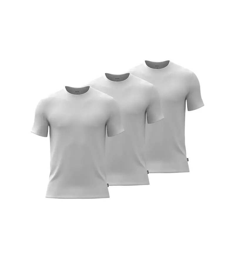 per uomo 50534019 Set di 3 magliette in bambù (L), Bianco, Homewear, Cotone, Manica corta