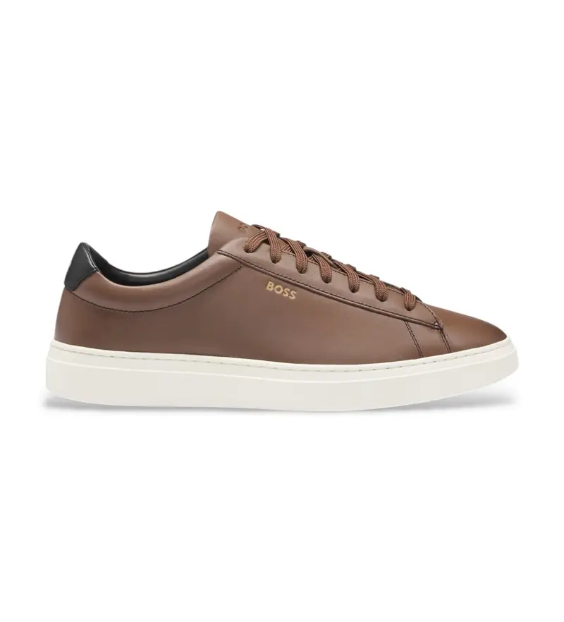 per uomo 50536480 Sneakers in pelle marrone Kieran Tenn (40), Basso, Stringhe, Casual
