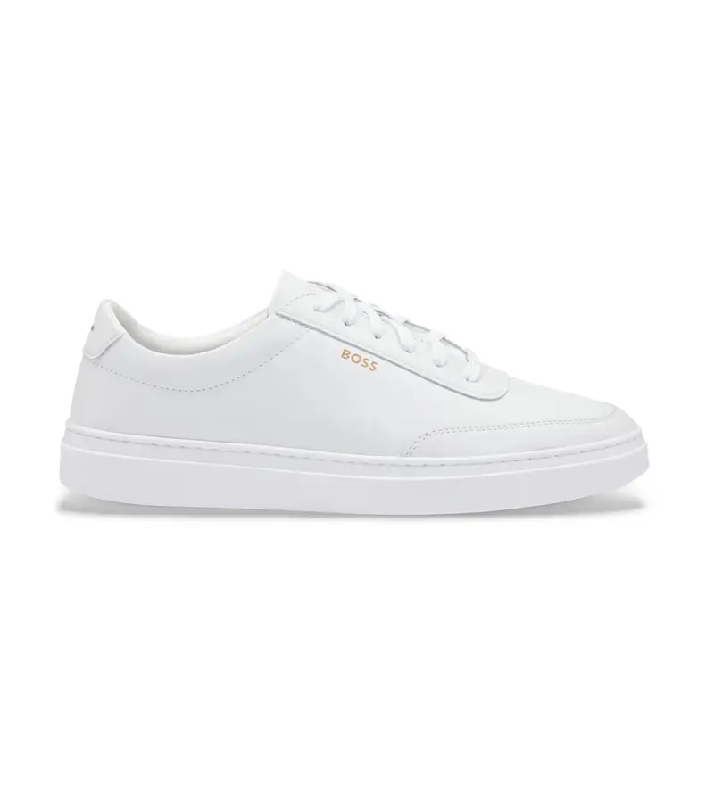 per uomo 50536504 Sneakers in pelle bianca Kieran (40), Bianco, Basso, Stringhe, Casual Oro