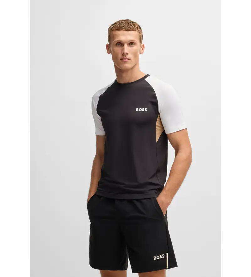 per uomo. 50539114 Maglietta nera in piqué (M), Nero, Casual, Sportivo, Multisport, Manica corta, Polister riciclato, Sostenibile