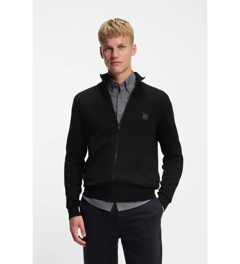 per uomo 50543692 Giacca nera Kanozip (L), Nero, Casual, Cotone