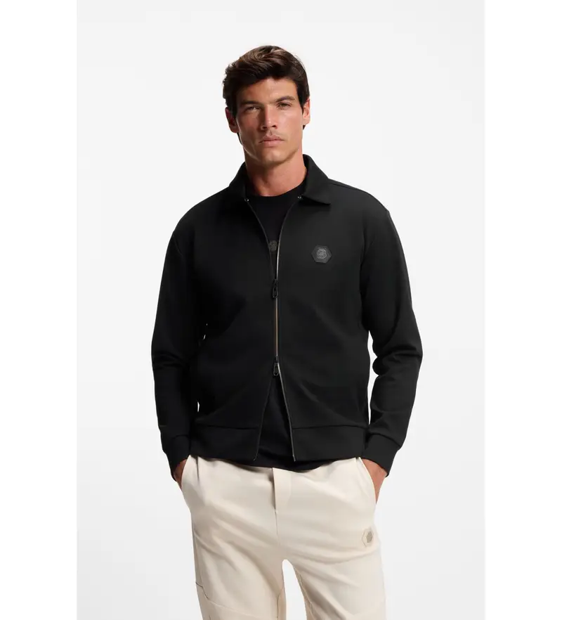 per uomo. 50543881 Giacca FZ Shirt Future nera (4XL), Nero, Casual, Poliestere