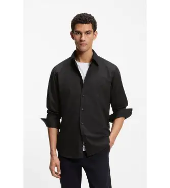 per uomo 50548959 Elegante camicia nera (M), Nero, Casual, Cotone, Manica lunga