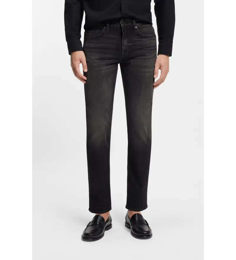 Boss Pantaloni neri Delaware BO Uomo in cotone