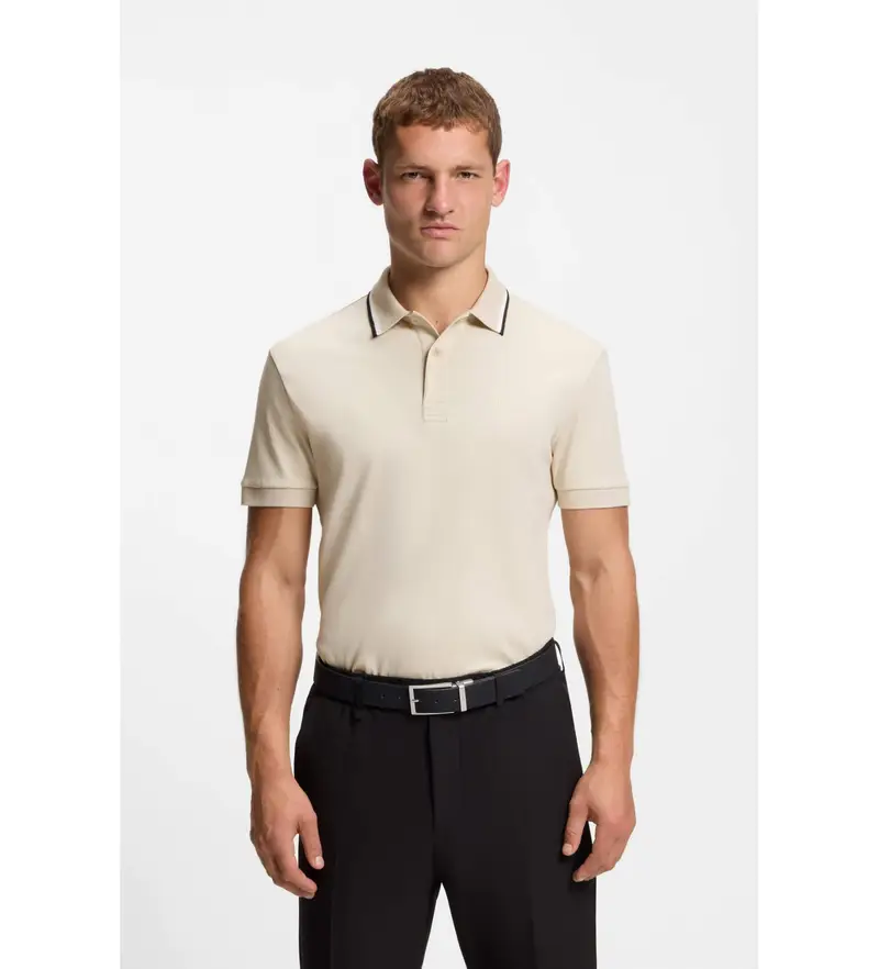 Boss Polo Uomo Beige 4036205