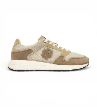 per uomo 50554612 Scarpe da ginnastica in pelle Vinston beige (41), Basso, Stringhe, Casual