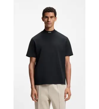 per uomo 50555527 Maglietta con colletto blu navy (S), Casual, Cotone, Manica corta Nero