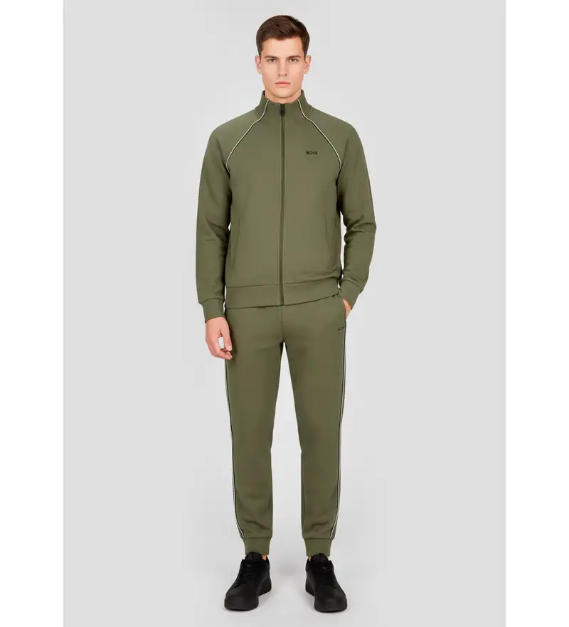 per uomo 50555906 Tuta con finiture verdi a contrasto (L), Casual, Sportivo, Verde, Cotone, Multisport, Manica lunga