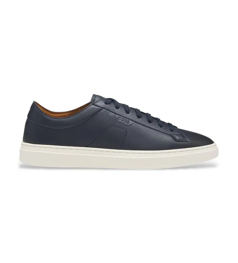 per uomo 50557866 Sneakers in pelle blu navy Kieran Bust (42), Basso, Stringhe, Casual