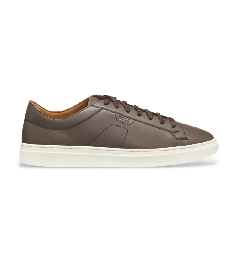 per uomo 50557866 Sneakers in pelle marrone di Kieran Bust (42), Basso, Stringhe, Casual