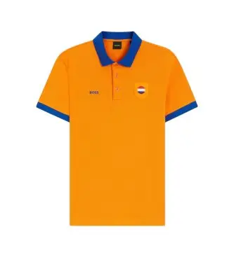 per uomo 50559263 Polo Paddy con dettagli bandiera arancione (L), Casual, Cotone, Manica corta