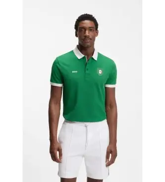 per uomo 50559263 Polo Paddy con dettagli bandiera verde (L), Casual, Cotone, Manica corta