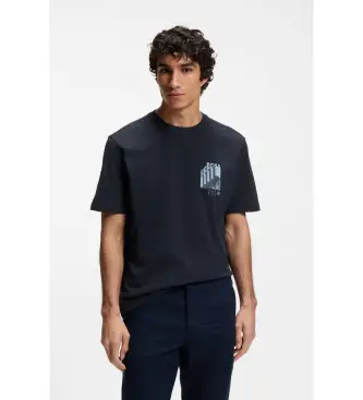 per uomo 50561853 Maglietta Board blu navy (S), Casual, Cotone, Manica corta