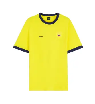 per uomo 50562134 Maglietta con bandiera gialla (L), Casual, Giallo, Manica corta, Cotone biologico