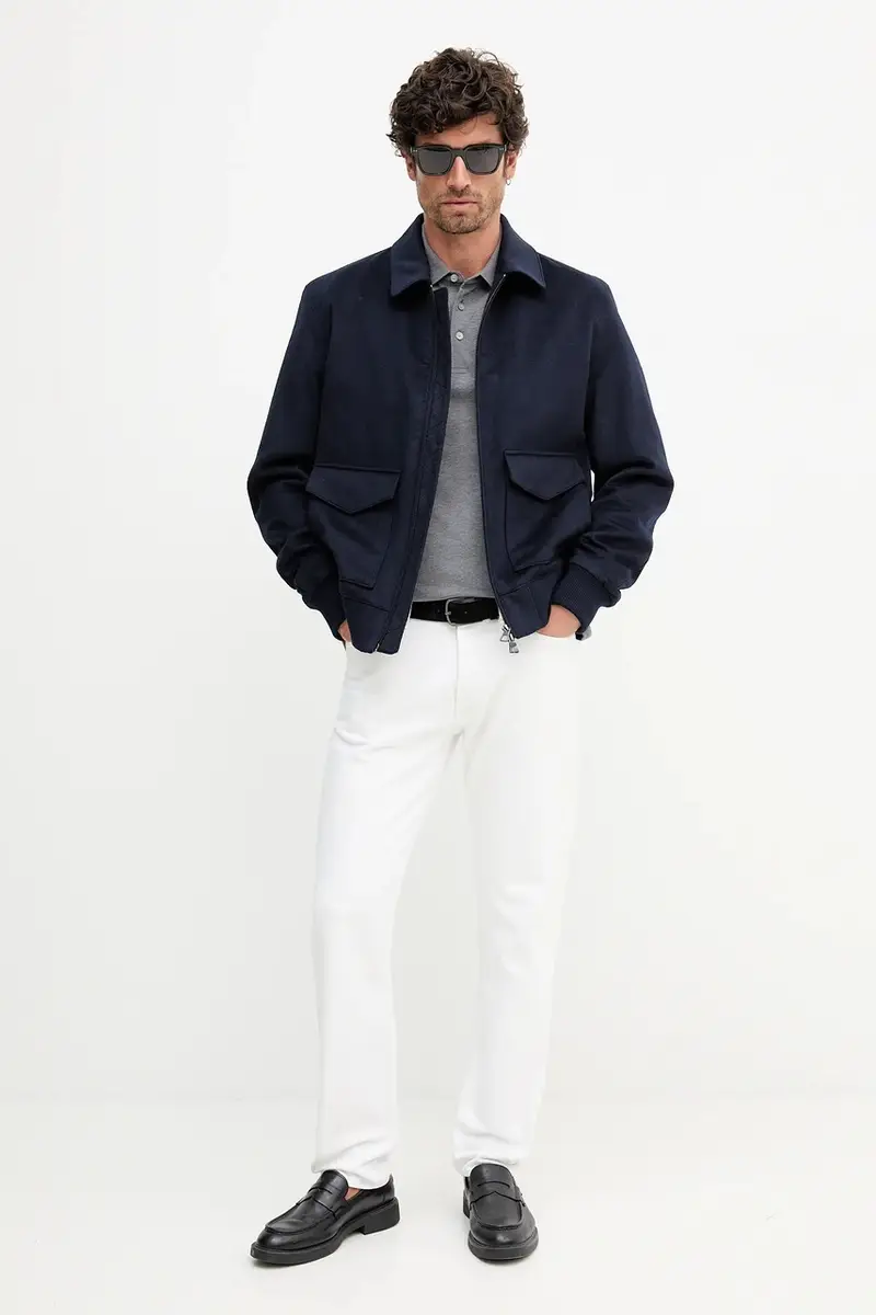 polo con seta BECKHAM X BOSS colore grigio 50554093 miniatura 2