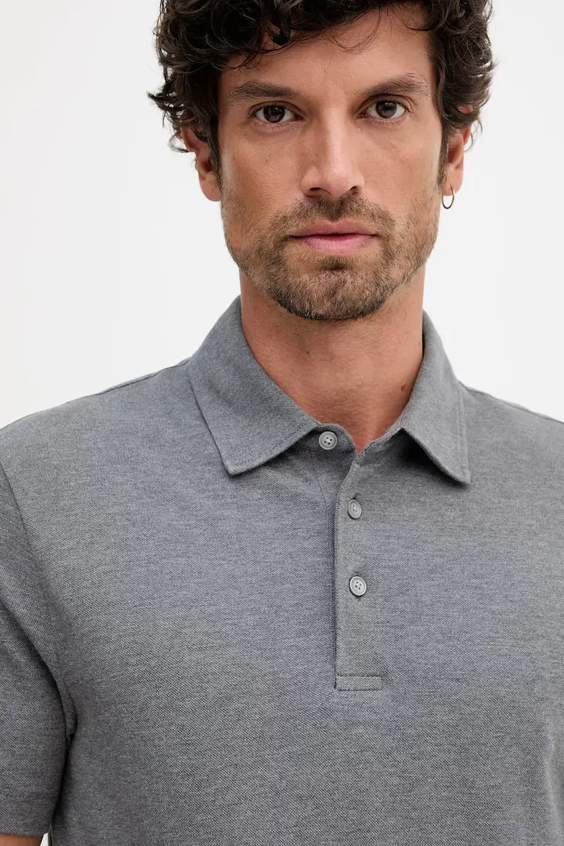 polo con seta BECKHAM X BOSS colore grigio 50554093 miniatura 4