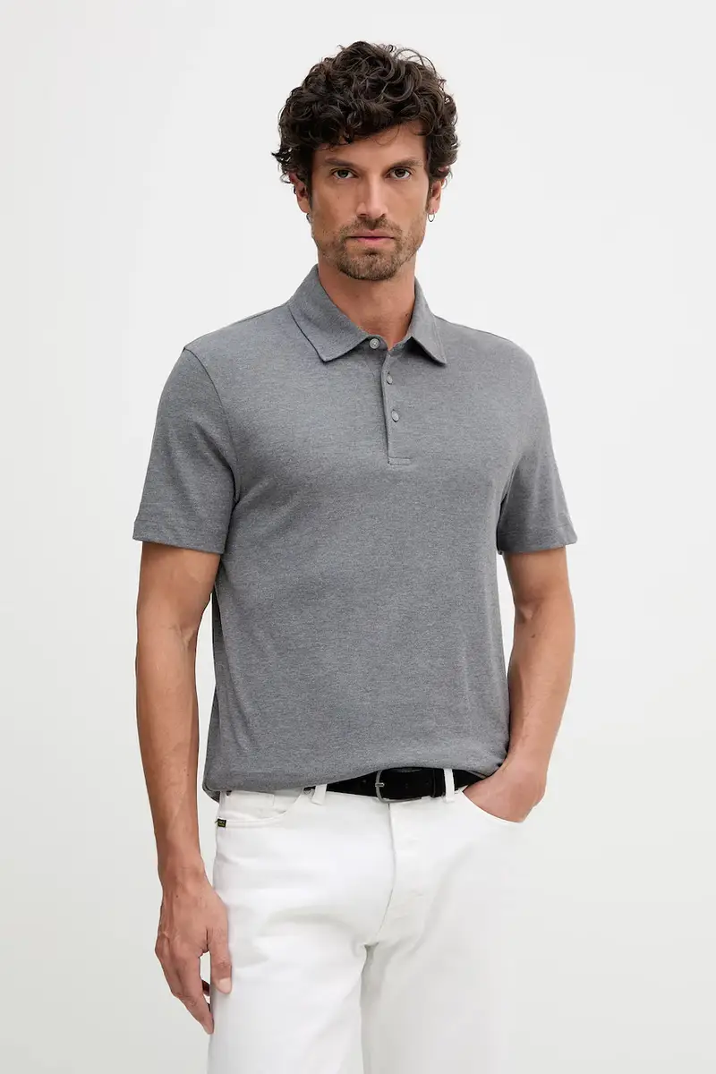 polo con seta BECKHAM X BOSS colore grigio 50554093