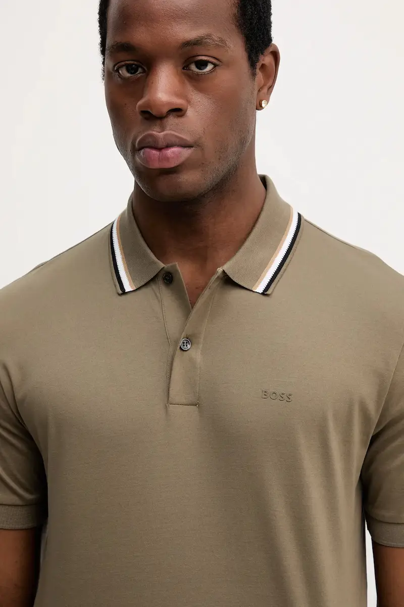 polo in cotone colore beige 50469360 Verde miniatura 3