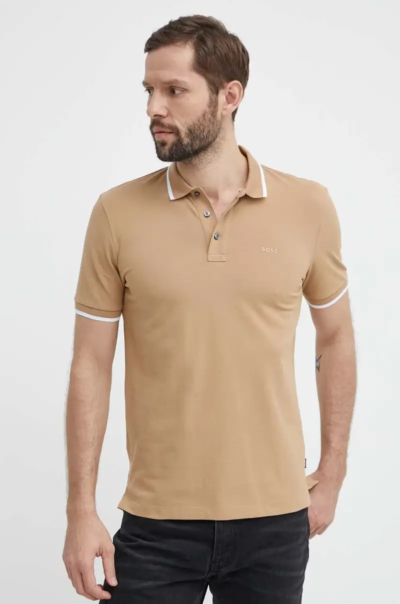 polo in cotone colore beige 50494697 miniatura 2