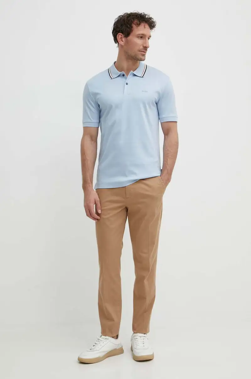 polo in cotone colore blu 50469360 miniatura 2
