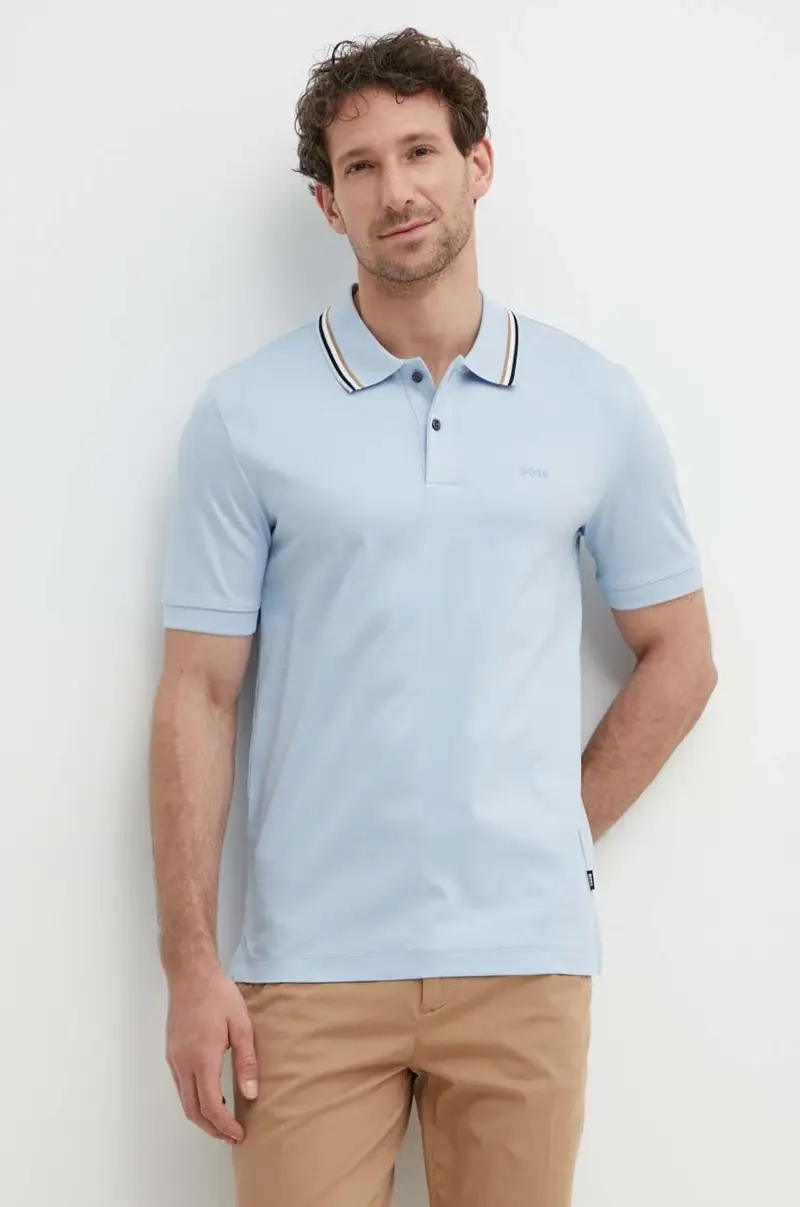 polo in cotone colore blu 50469360 miniatura 4
