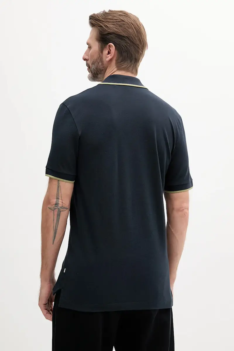 polo in cotone colore blu 50494697 Blu navy miniatura 2