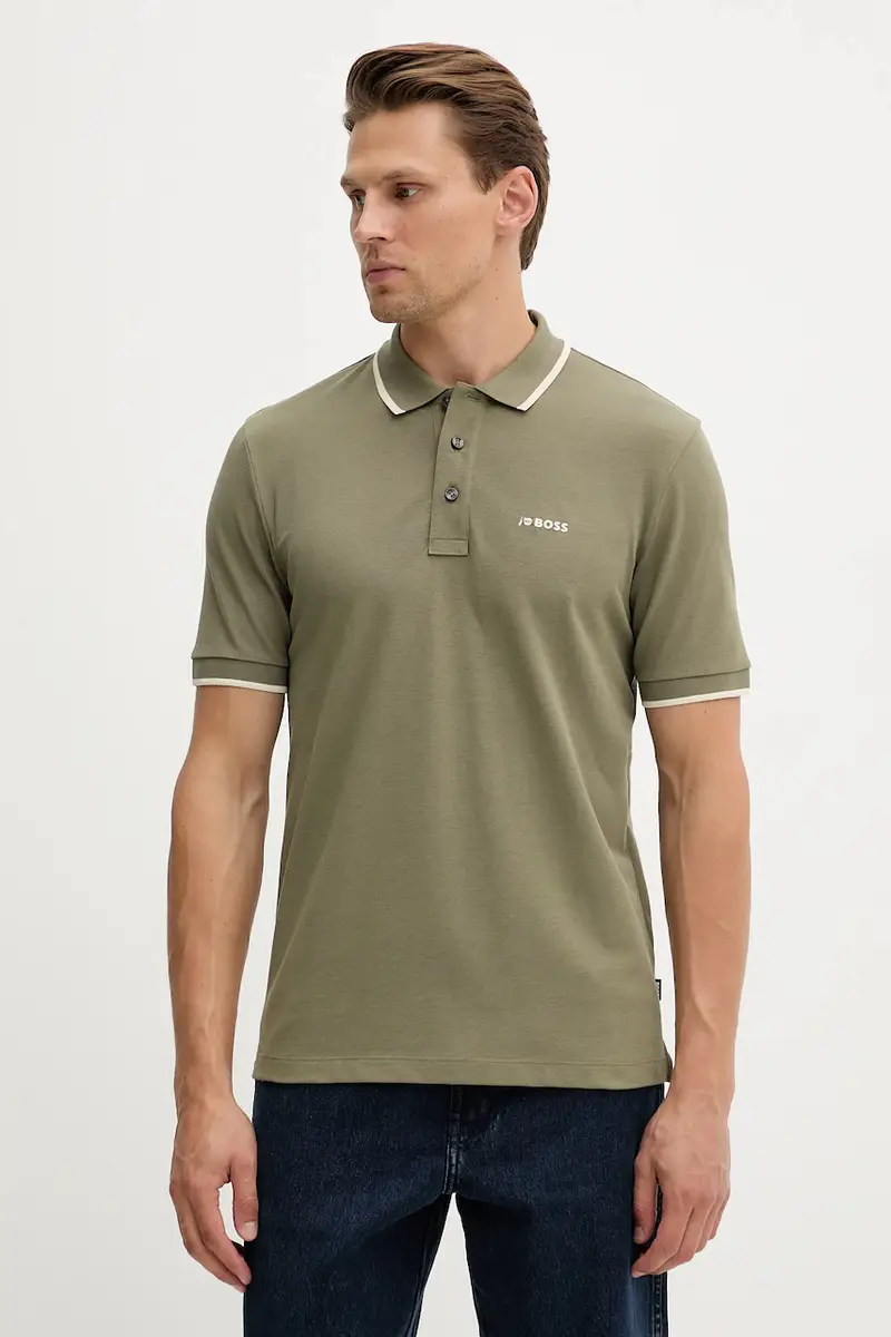 polo in cotone colore blu 50494697 Verde