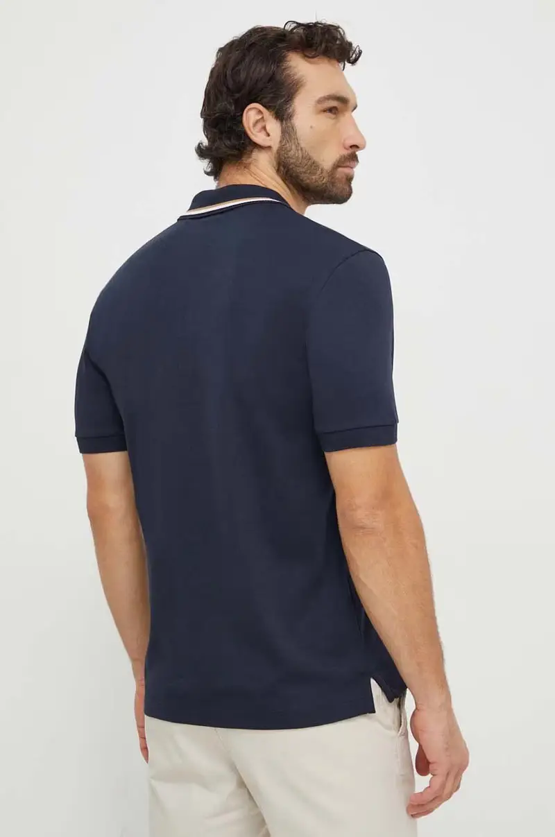 polo in cotone colore blu navy 50469360 miniatura 2