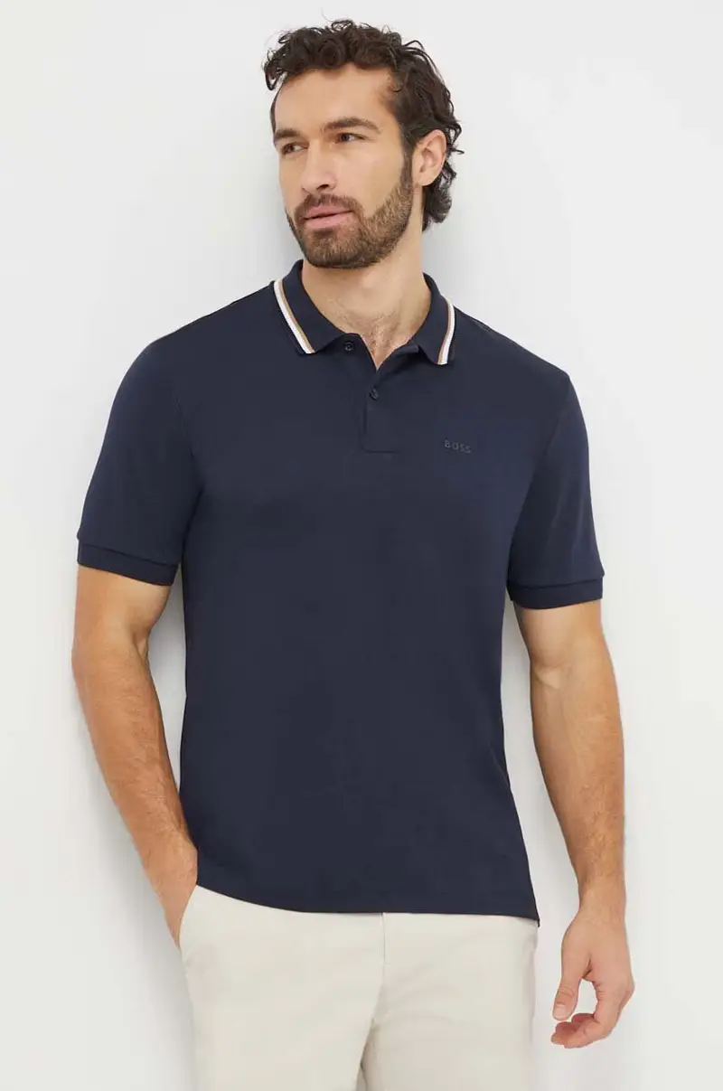 polo in cotone colore blu navy 50469360
