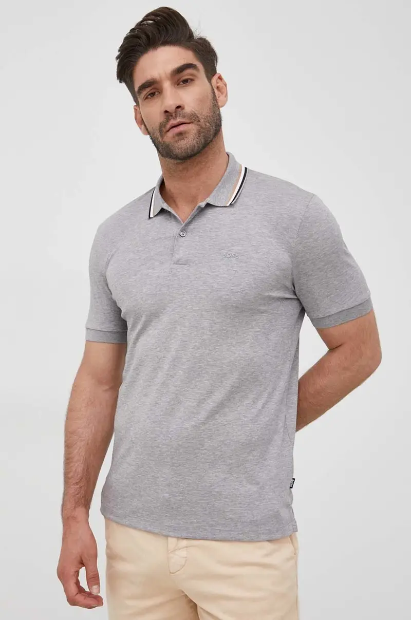 polo in cotone colore grigio 50469360 miniatura 4